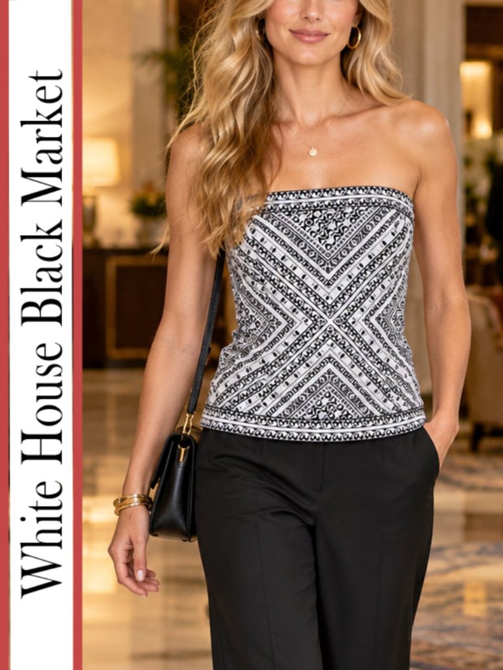 WHBM | Neutral Printed Corset Top